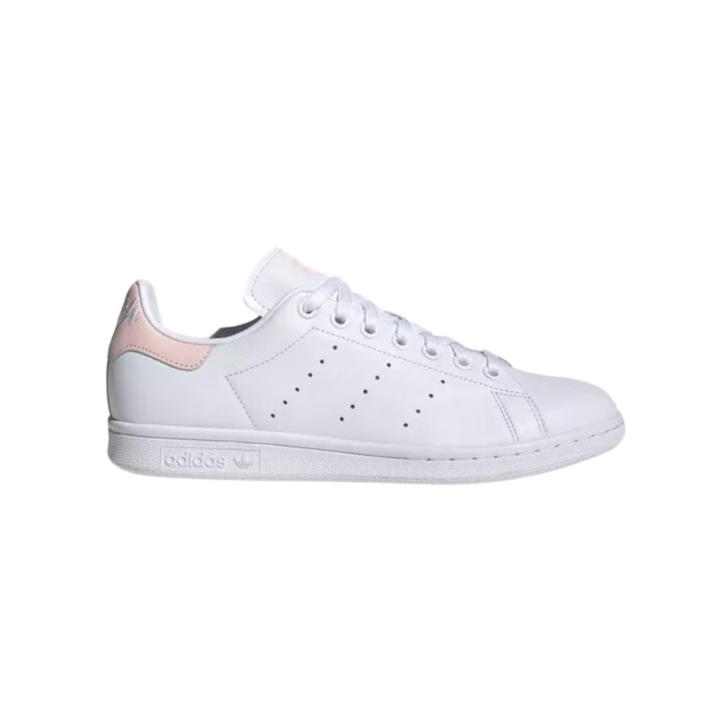 NWOT-Adidas Stan Smith- White leather and ice pink. Unisex. Size 11 WM, 10 MN